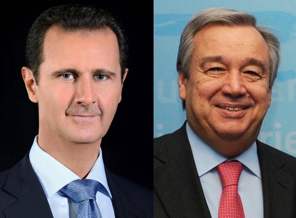 الأمين العام للأمم المتحدة يهنئ الأسد