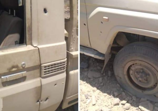 هجوم بطائرة حوثية مسيرة على آلية عسكرية بشبوة