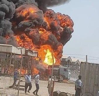 3 مصابين جراء اندلاع حريق كبير في مساكب شركة النفط بعدن
