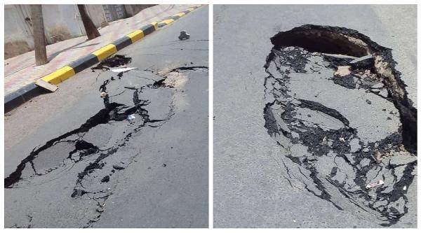 عدن.. مياه الأمطار تكشف فساد مشروع خط معاشيق بعد شهر على افتتاحه