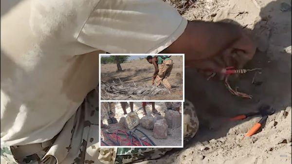 اكتشاف أخطر شبكات الألغام الحوثية مموهة وسط تجمعات سكانية جنوبي الحديدة(فيديو)