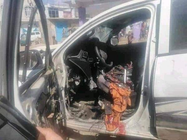 تعز.. إصابة قائد عسكري بانفجار عبوة ناسفة زرعت في سيارته في المعافر