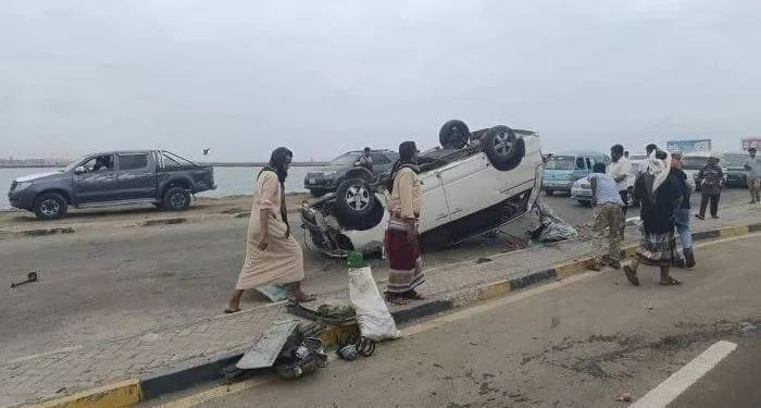 وفاة 37 شخصاً وإصابة 77 آخرين بحوادث السير خلال أسبوع بالمحافظات اليمنية المحررة