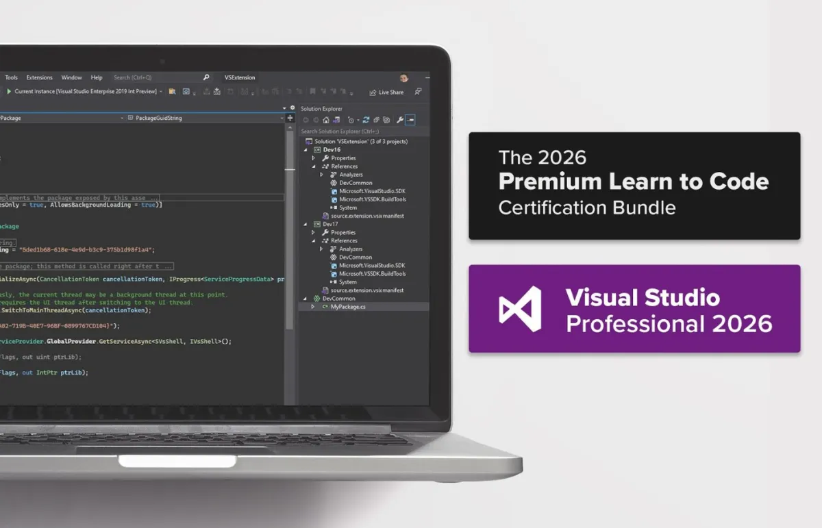 حزمة Visual Studio 2026: تعلم البرمجة بـ 35 دولارًا فقط
